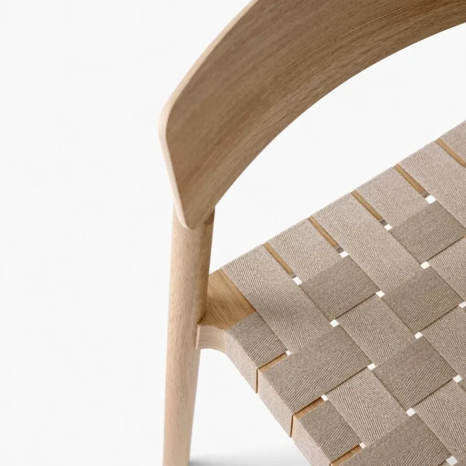 &Tradition Betty TK1 Chair, Oak, natural braided linen band seat Beige