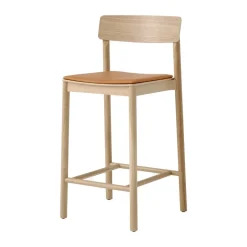 Bar Stools^&Tradition Betty TK14 Counter Chair 65 cm, Noble leather cognac-lacquered solid oak BeigeBrown