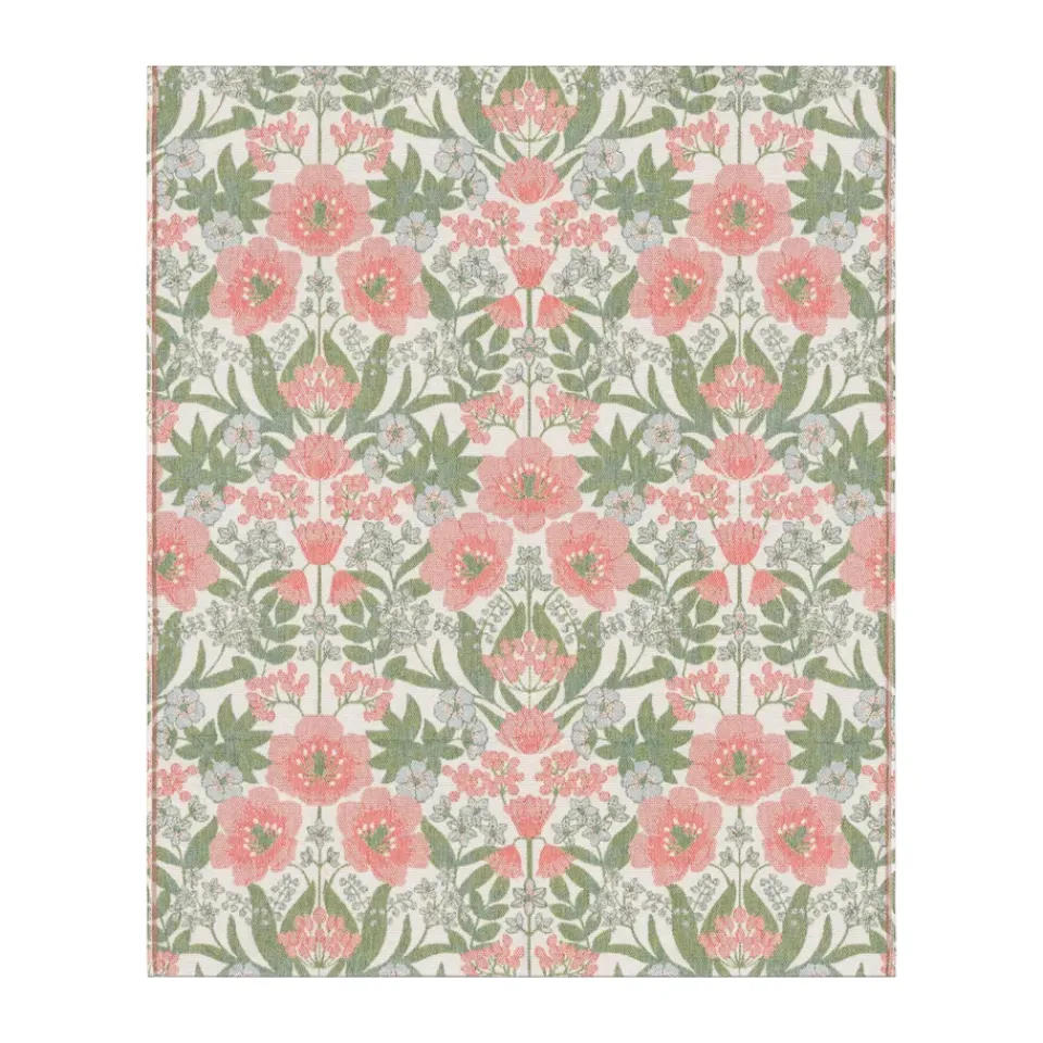 Cotton Blankets & Throws^Ekelund Linneväveri Bettys tulpaner blanket 140x170 cm, Pink-green PinkGreen