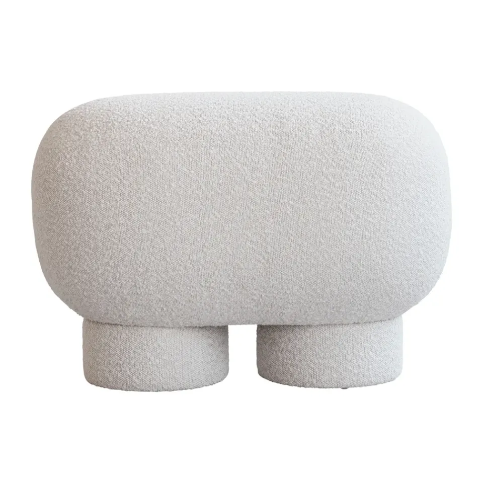 Benches^101 Copenhagen Big Foot petit bench 70x47 cm, Bouclé White