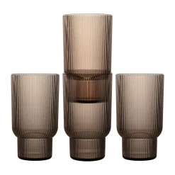 Online Sagaform Billi drinking glass 43 cl 4-pack, Brown