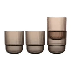 Sagaform Billi water glass 40 cl 4-pack, Brown