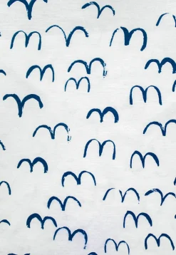 Outlet Fine Little Day Bird fabric, White-blue WhiteBlue