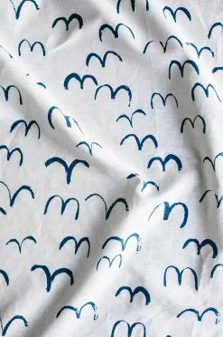 Outlet Fine Little Day Bird fabric, White-blue WhiteBlue