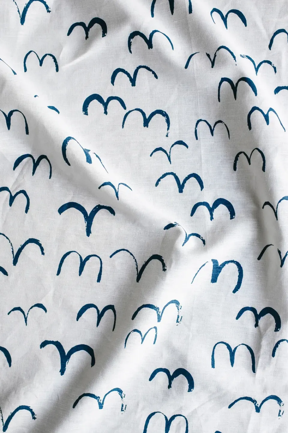 Outlet Fine Little Day Bird fabric, White-blue WhiteBlue