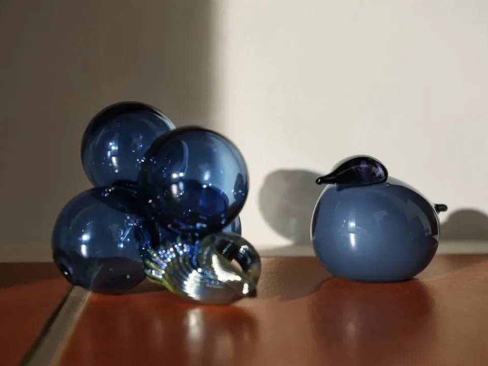 Glass Art|Easter Decorations^Iittala Birds by Toikka, kuulas rain Blue