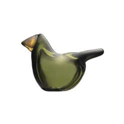 Glass Art|Easter Decorations^Iittala Birds by Toikka Robin, moss -copper Green