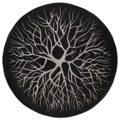 Round Rugs^Kateha Birds nest hand woven rug Ø 220 cm, Charcoal Grey