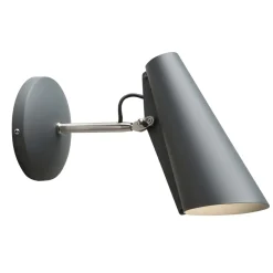 Outlet Northern Birdy wall lamp short, Matte grey GreySilver-coloured