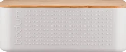 Discount Bodum Bistro bread Box with bamboo lid, White