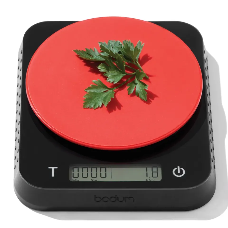 Kitchen Scales^Bodum Bistro kitchen scale 13x15.7 cm, Black-red BlackRed