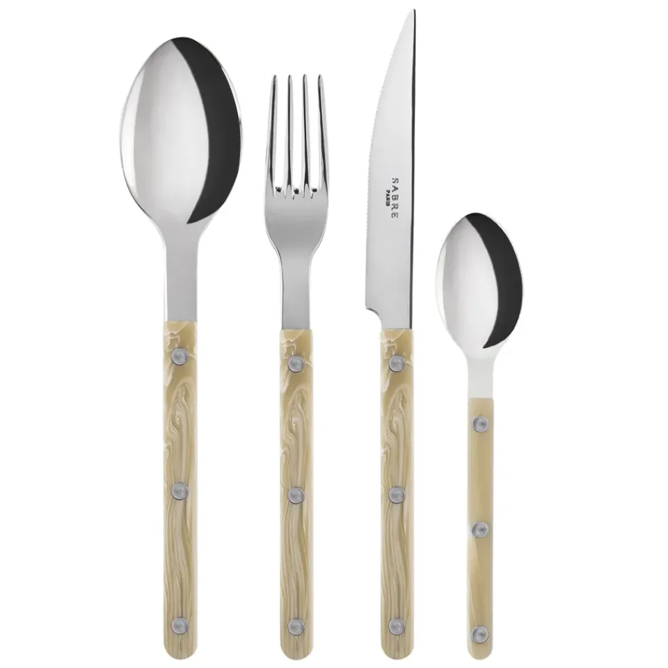 Cutlery Sets^SABRE Paris Bistrot cutlery 24 pcs, horn Beige
