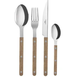 Best SABRE Paris Bistrot cutlery 24 pcs, teak wood Brown