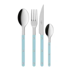 Best SABRE Paris Bistrot solid cutlery set 4 pieces, Pastel Blue