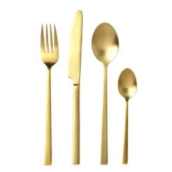 Outlet Bitz cutlery 16 pieces, Gold Gold-coloured
