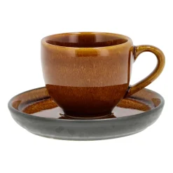 Glögg & Mulled Wine Mugs|Espresso Cups^Bitz espresso cup with saucer 7 cl, Amber-black Multi