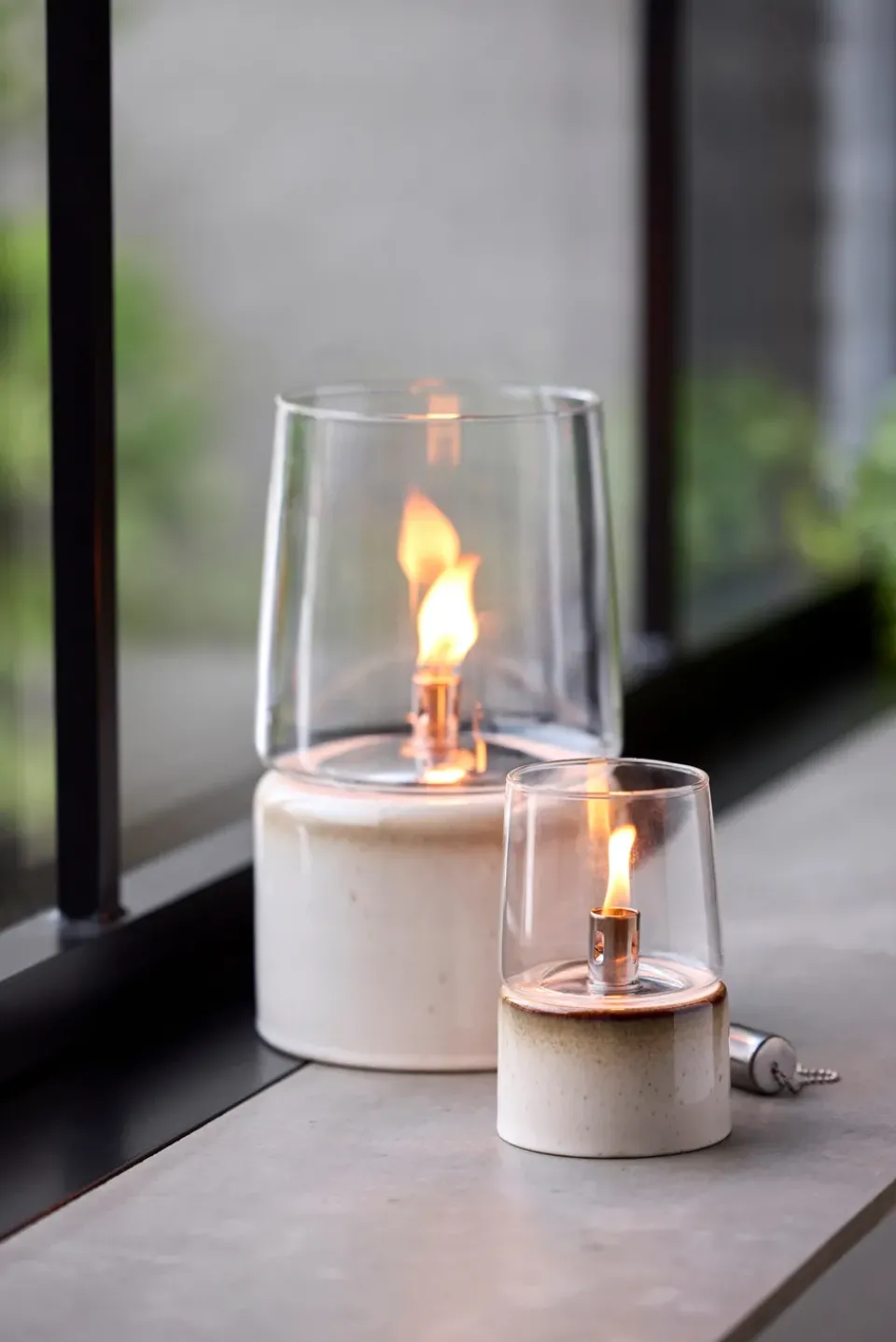 Bitz Gastro oil lamp Ø15x26 cm, cream White