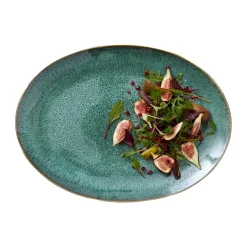 Sale Bitz oval serving dish 45x34 cm, Black-green BlackGreen