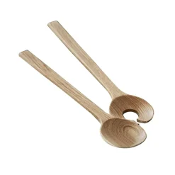 Salad Servers^Bitz salad cutlery oak, Oak Brown