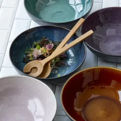 Salad Servers^Bitz salad cutlery oak, Oak Brown