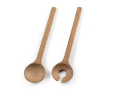 Salad Servers^Bitz salad utensils 24 cm, Oak Brown