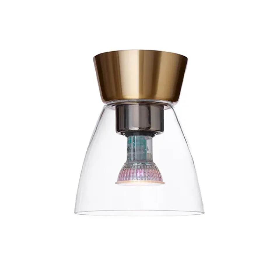 Ceiling Lights^Belid Bizzo ceiling lamp clear glass Ø16.5 cm, brass Gold-colouredTransparent