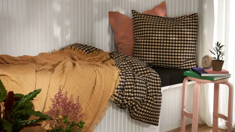 Sale Juna Bæk&Bølge bed set 220x220 cm, Black sand BlackBeige