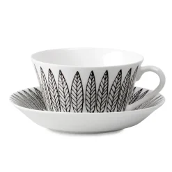 New Gustavsbergs Porslinsfabrik Salix tea set cone, tea cup + saucer Black