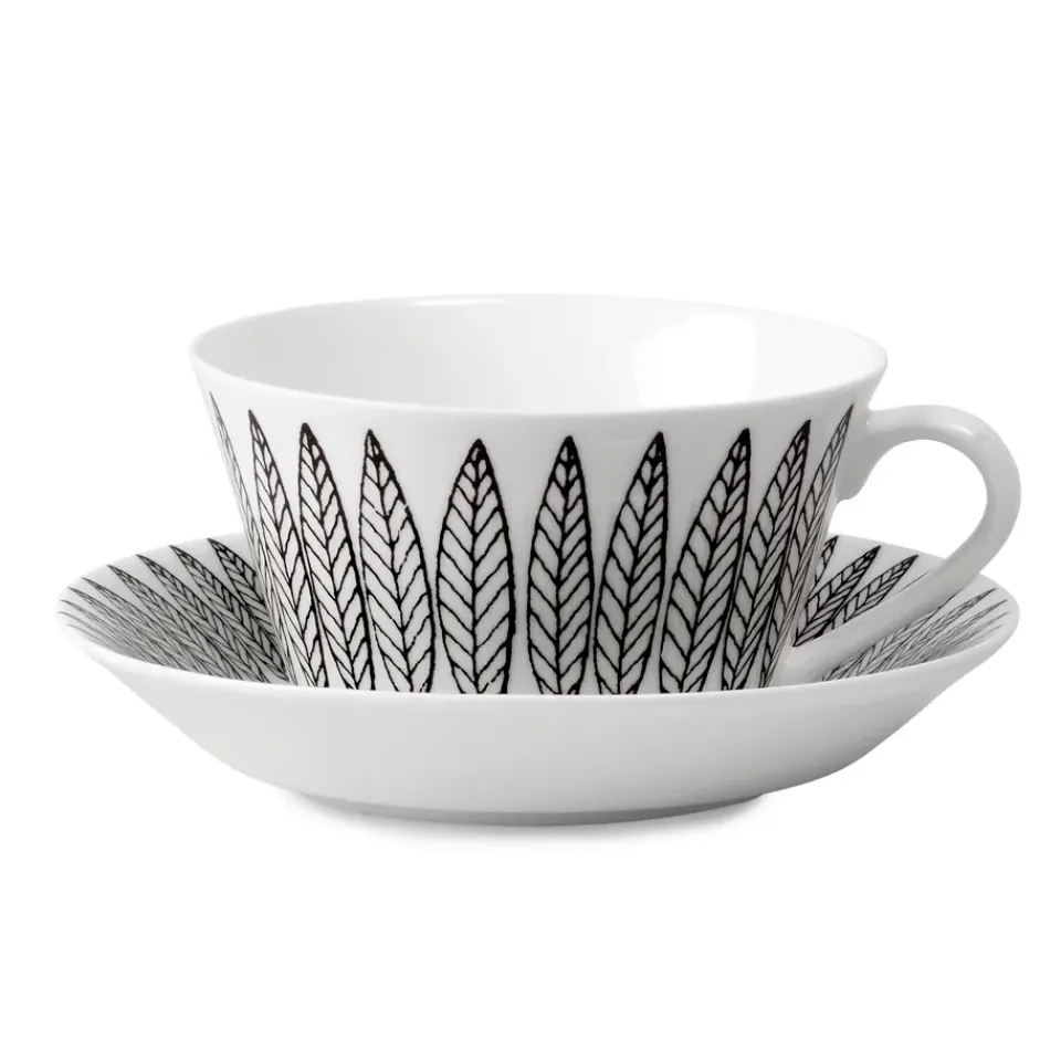 New Gustavsbergs Porslinsfabrik Salix tea set cone, tea cup + saucer Black