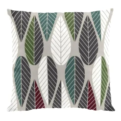 Outlet Arvidssons Textil Blader cushion cover, wine red-green-grey GreyGreenRed