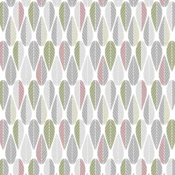 Sale Arvidssons Textil Blader fabric, pink-grey-green GreyGreen