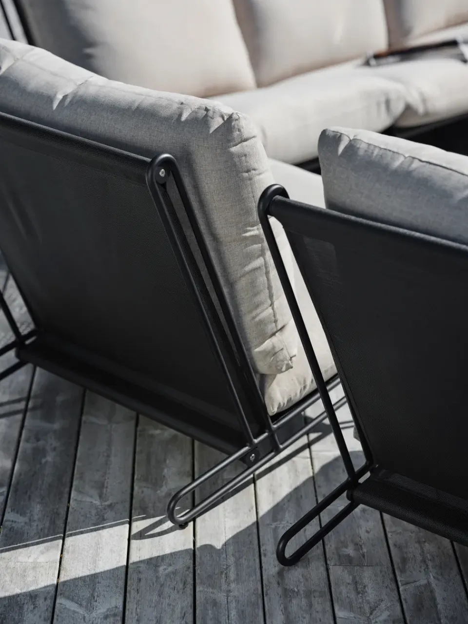 Outdoor Lounge Furniture^Brafab Blixt lounge chair, Black-clay Beige