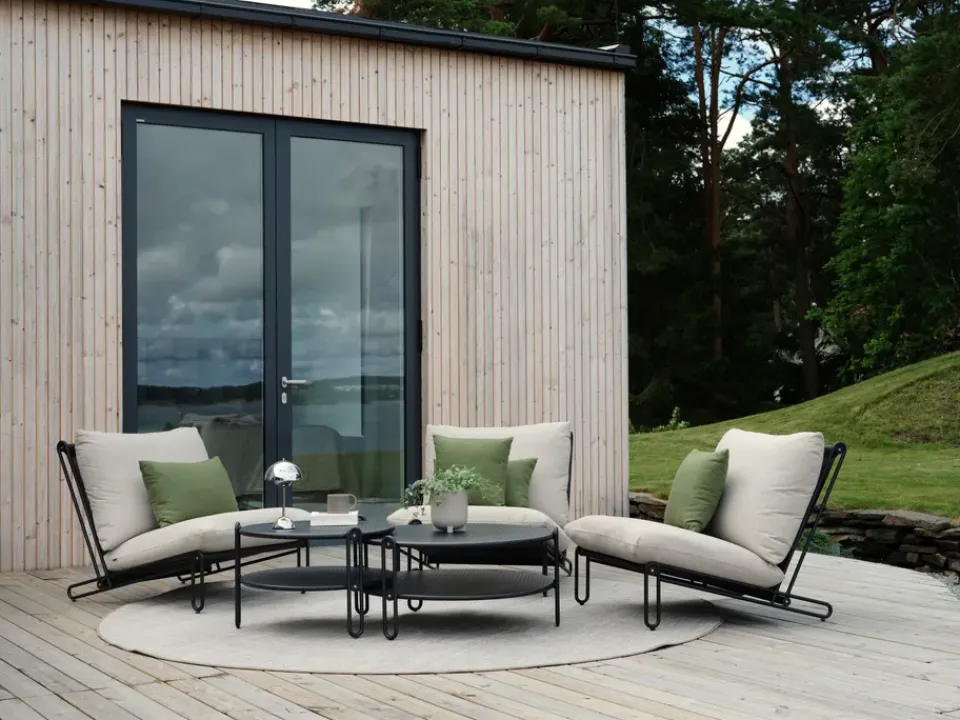 Outdoor Lounge Furniture^Brafab Blixt lounge chair, Black-clay Beige