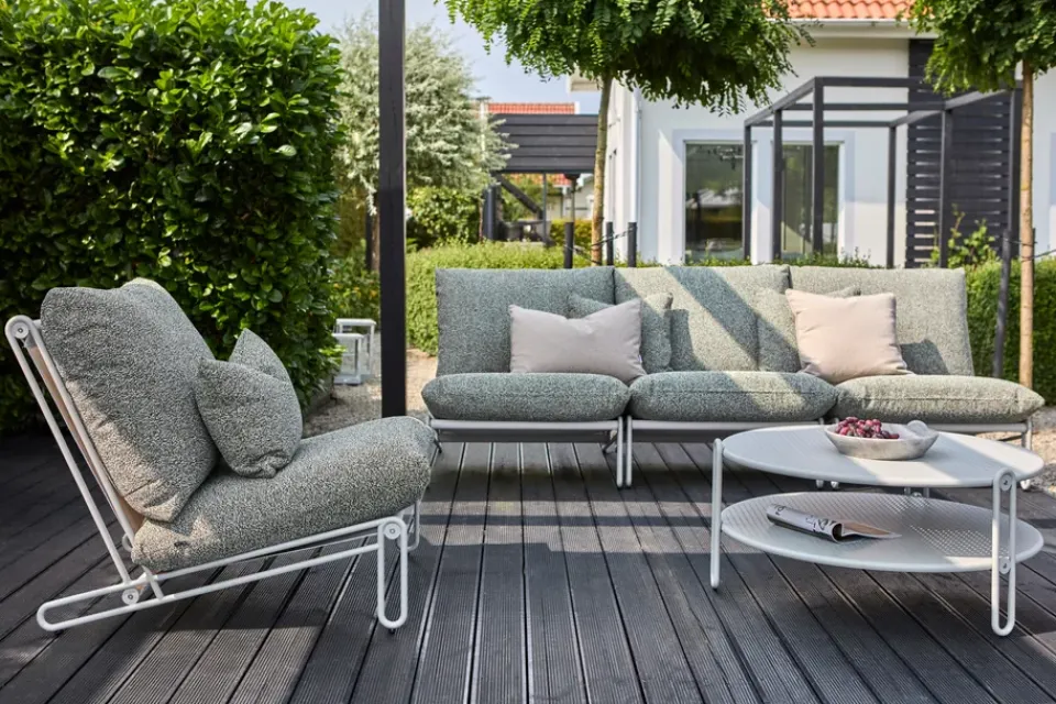 Outdoor Lounge Furniture^Brafab Blixt lounge chair, Black-clay Beige