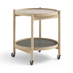 Online Brdr. Krüger Bølling Tray Table model 50, Stone, untreated oak stand Grey