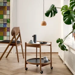Online Brdr. Krüger Bølling Tray Table model 50, Stone, untreated oak stand Grey