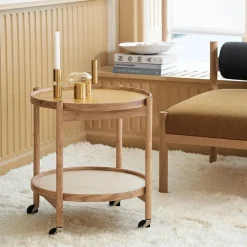 Online Brdr. Krüger Bølling Tray Table model 50, Stone, untreated oak stand Grey