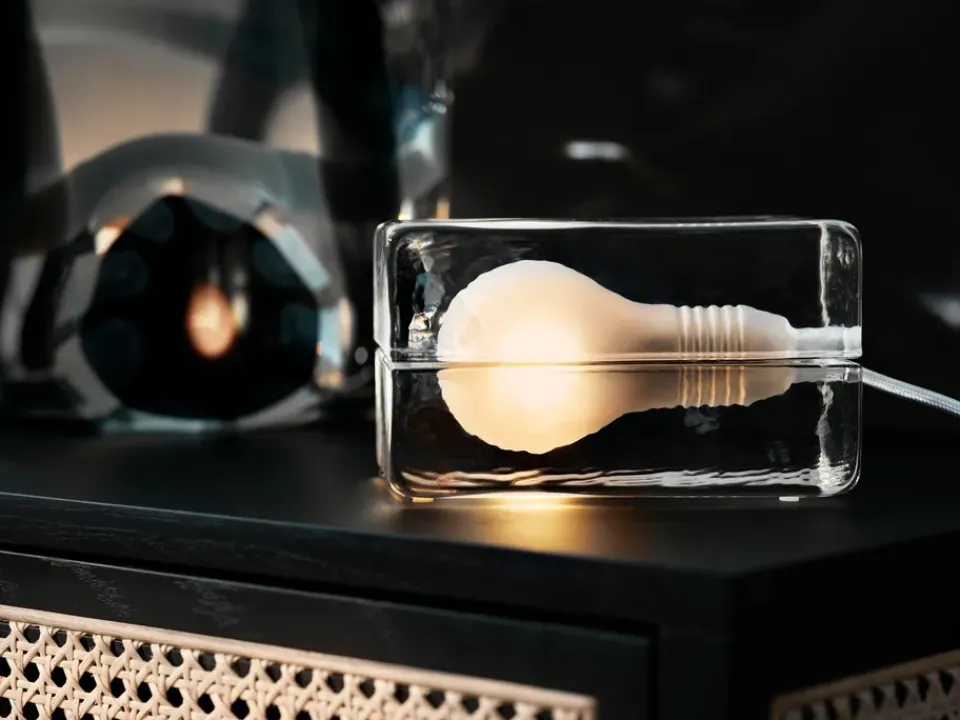 Clearance Design House Stockholm Block Lamp, white cord TransparentWhite