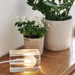 Clearance Design House Stockholm Block Lamp, white cord TransparentWhite