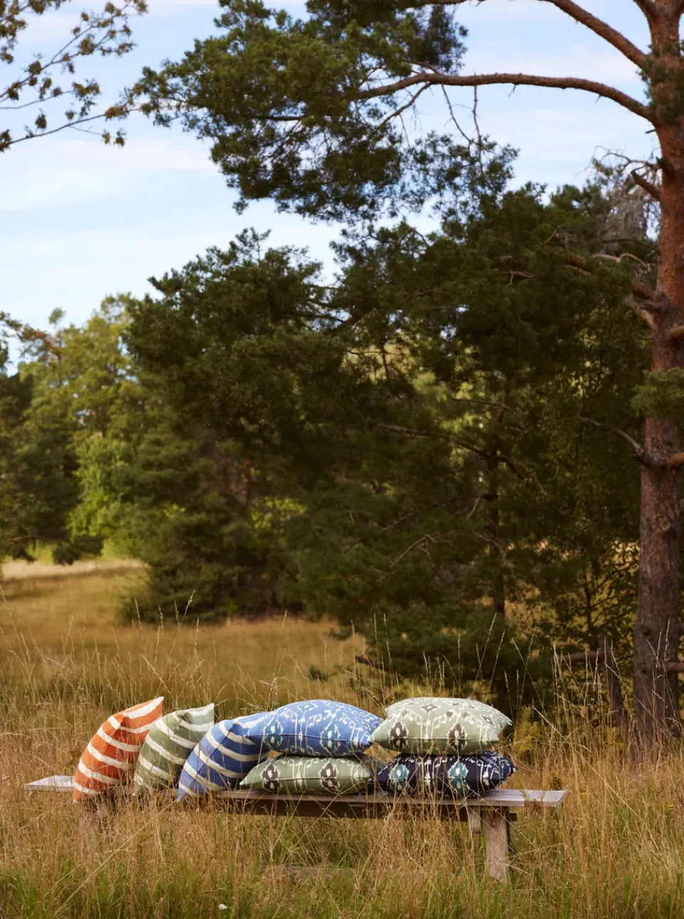 Clearance Chhatwal & Jonsson Block Stripe outdoor cushion 40x60 cm, Riviera blue-off white BlueWhite