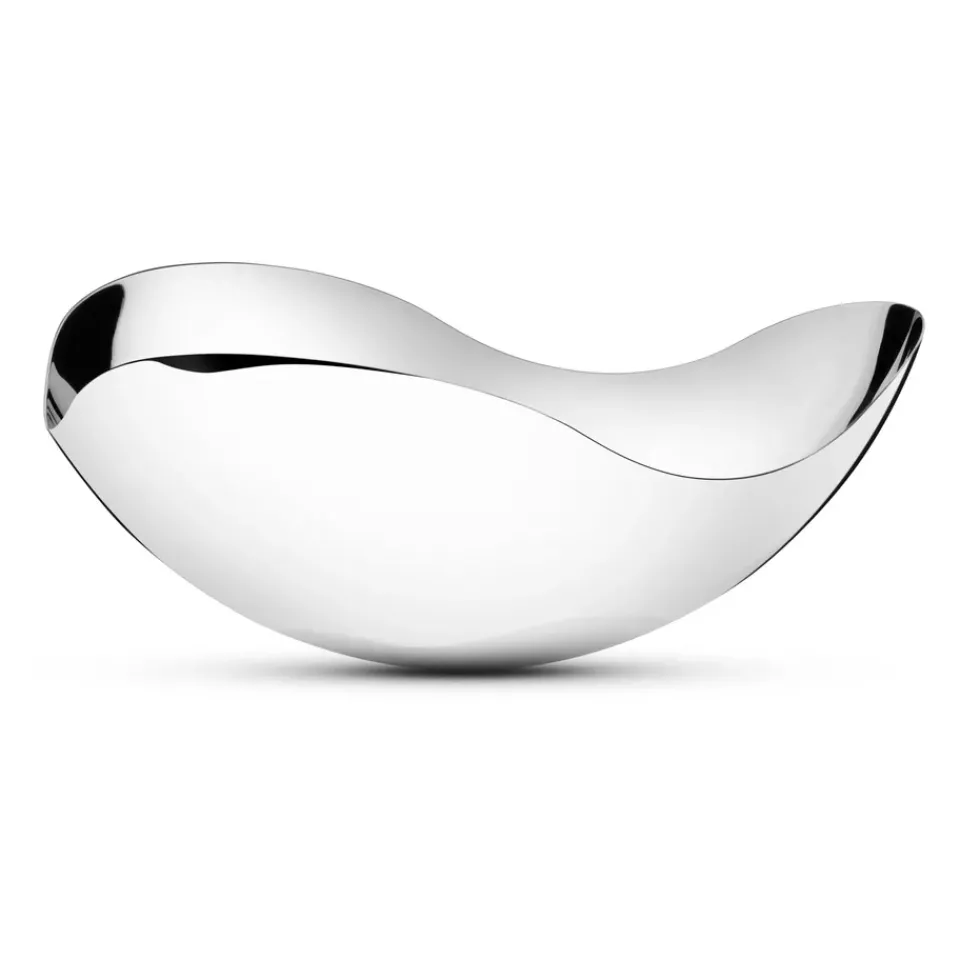 Hot Georg Jensen Bloom serving bowl, large, Ø 34 cm GreySilver-coloured