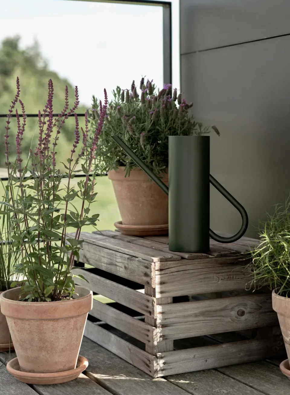 Watering Cans^Stelton Bloom water jug 2 liter, Pine Green