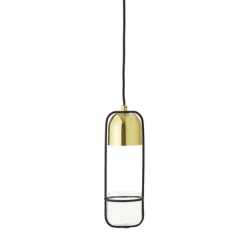 Window Lights|Pendant Lamps^Bloomingville ceiling lamp with hanging basket Ø10 cm, clear-gold Gold-coloured