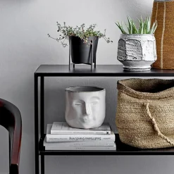 Online Bloomingville flower pot with face 16.5x18 cm, White