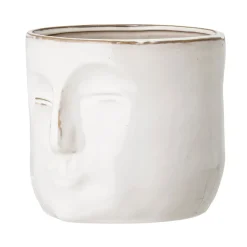 Online Bloomingville flower pot with face 16.5x18 cm, White