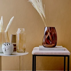 Vases^Bloomingville glass vase 26 cm, Brown