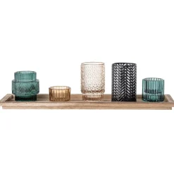Discount Bloomingville lantern with wooden tray 6 pieces, Multi