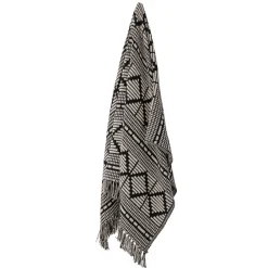 Cotton Blankets & Throws^Bloomingville throw recycled cotton 130x160 cm, Black