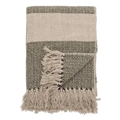Cotton Blankets & Throws^Bloomingville throw stripy 130x160 cm, green Black