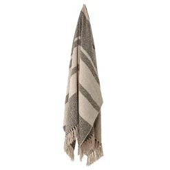 Cotton Blankets & Throws^Bloomingville throw stripy 130x160 cm, green Black